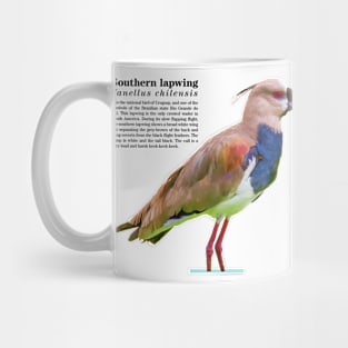 Southern lapwing tropical bird black text Mug